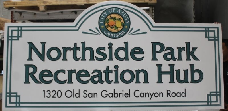 GA16520A - Carved 2.5-D Sign for "Northside Park Recreation Hub"