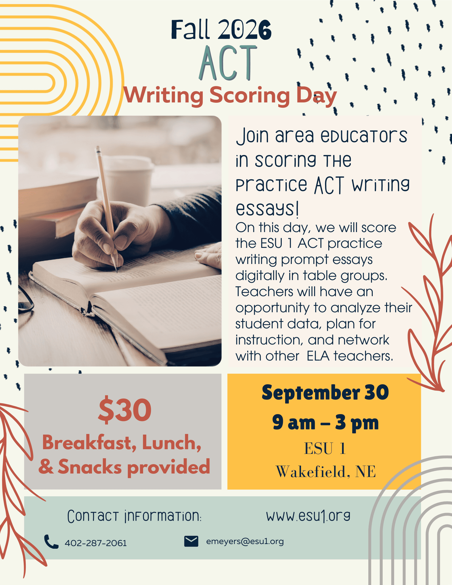 9.30.26 ACT Writing Scoring Day Flyer