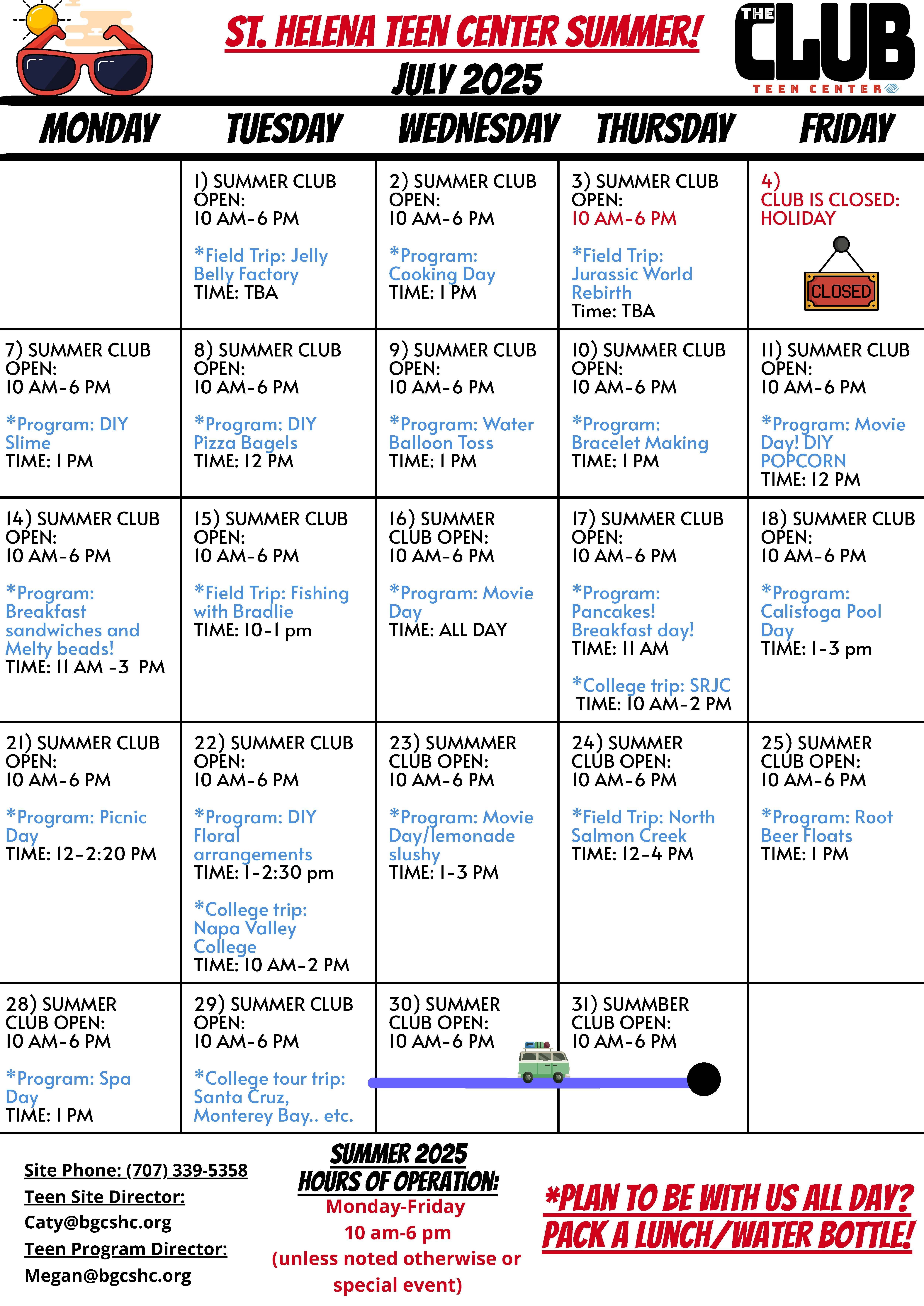 July Calendar