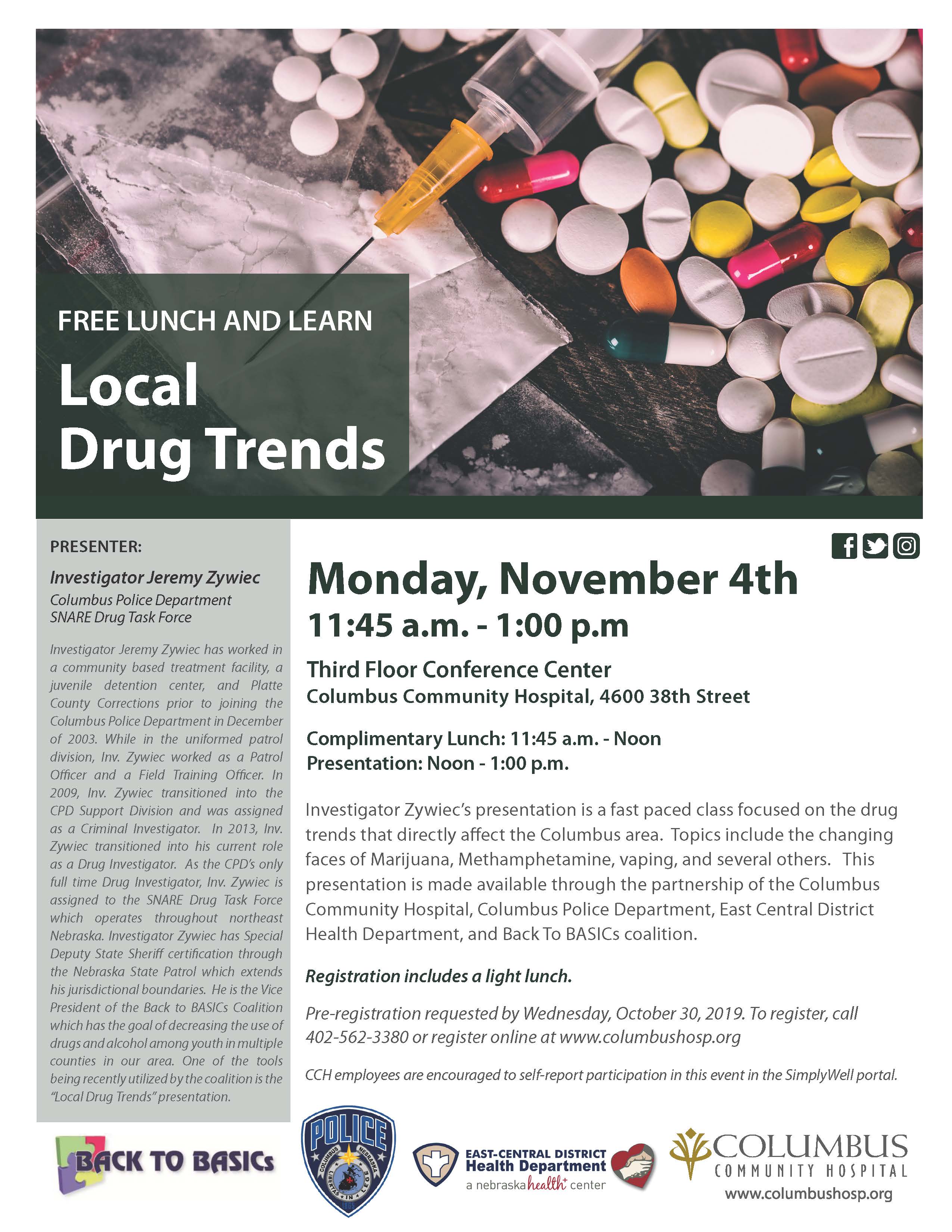 Free Lunch and Learn: Local Drug Trends