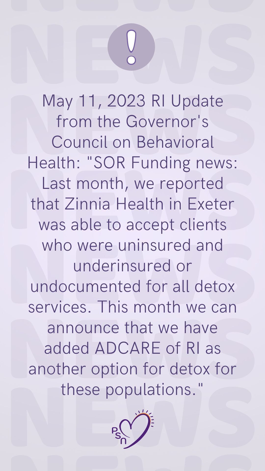 RI Detox Services Update for Underinsured/Uninsured/Undocumented