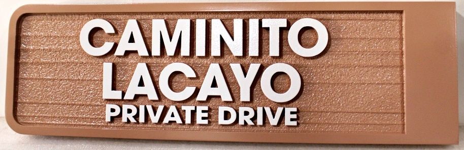 H17092 - -Engraved High-Density-Urethane Name Street Sign "Caminito Lacayo"