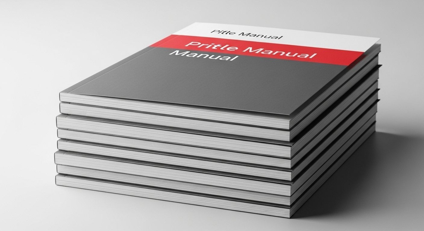 Professionally printed manuals stacked with consistent branding, premium covers, and expert binding by a trusted Bellevue & Seattle printer.