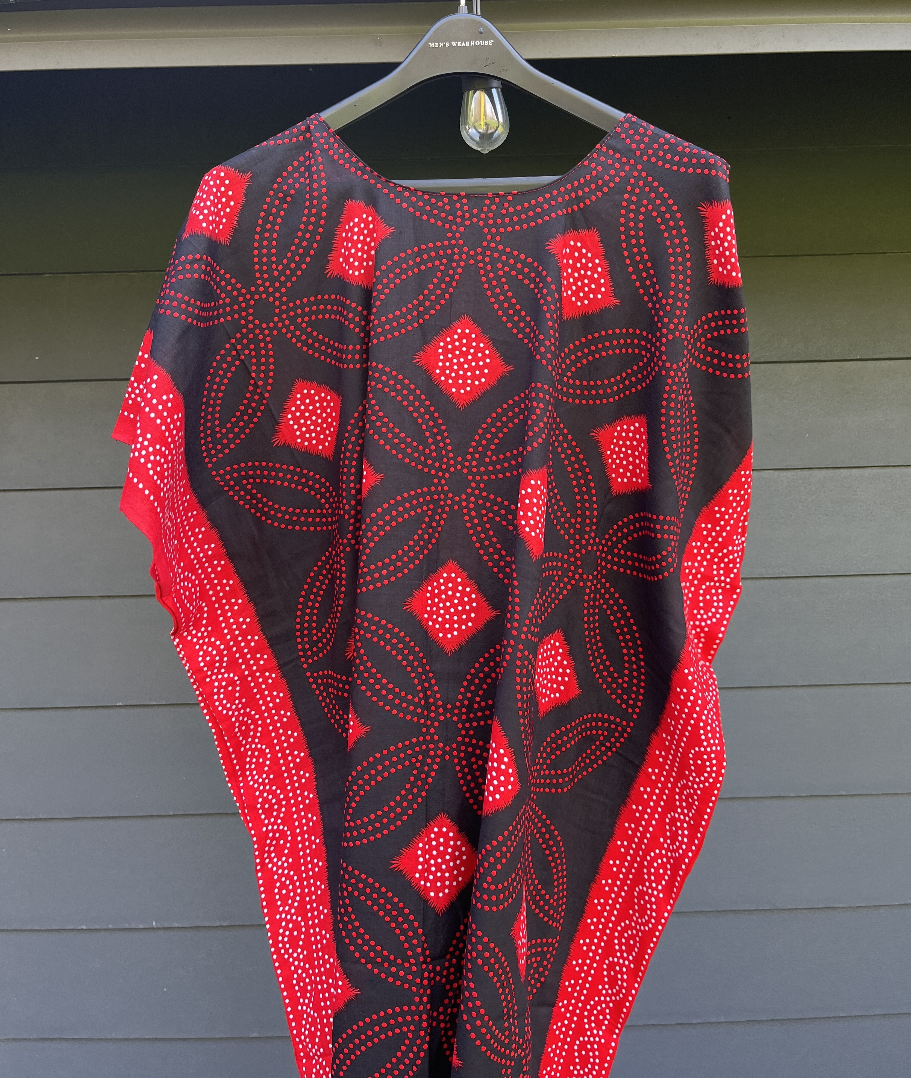 Sheti (Caftan) Red/Black Pattern One Size Fits XS-L