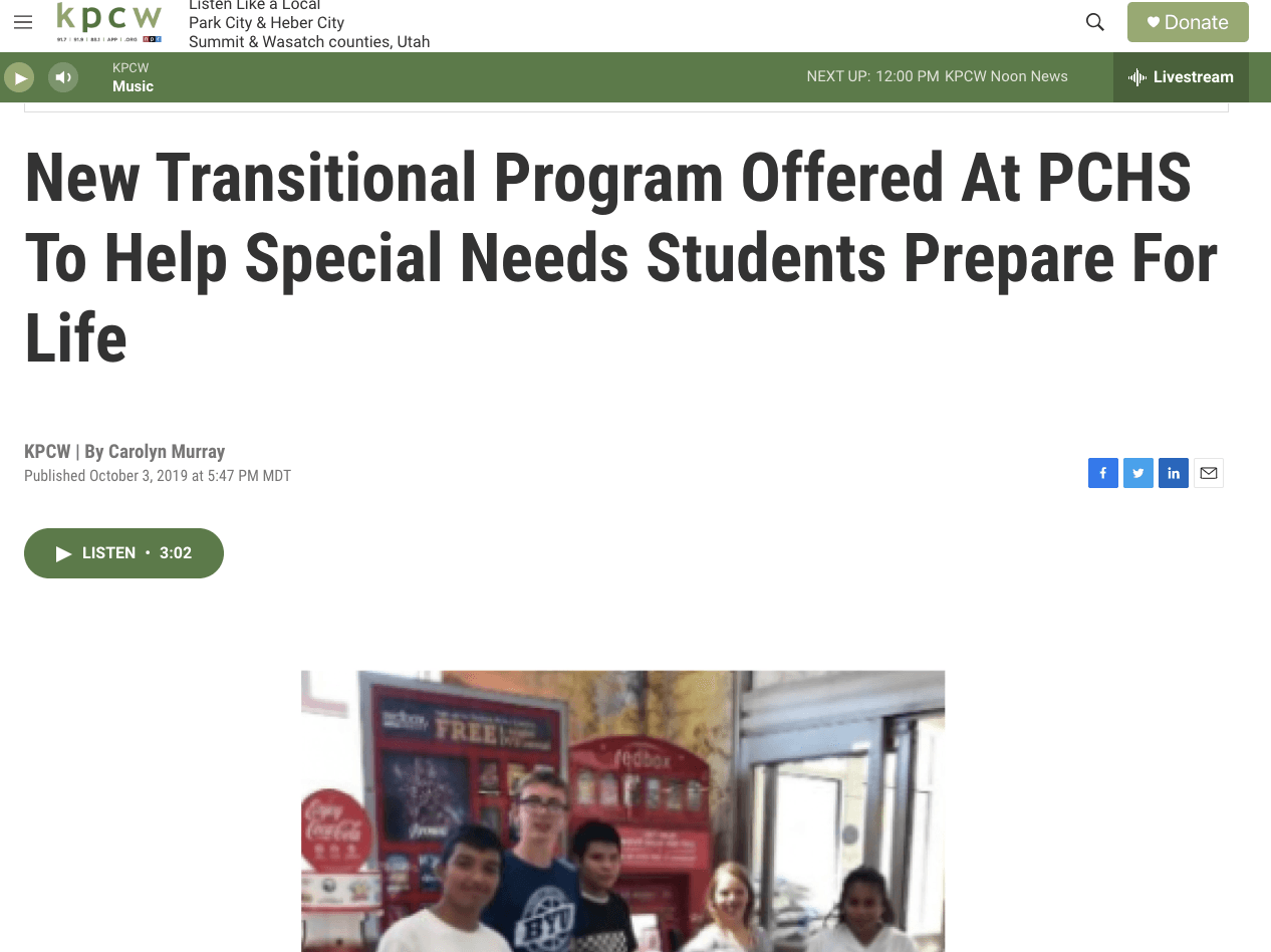 New Transitional Program Offered At PCHS To Help Special Needs Students Prepare For Life