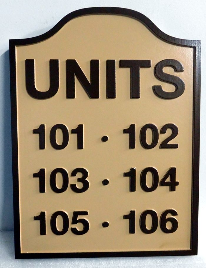 KA20843 - Custom Unit Number Building Sign for an Apartment Complex