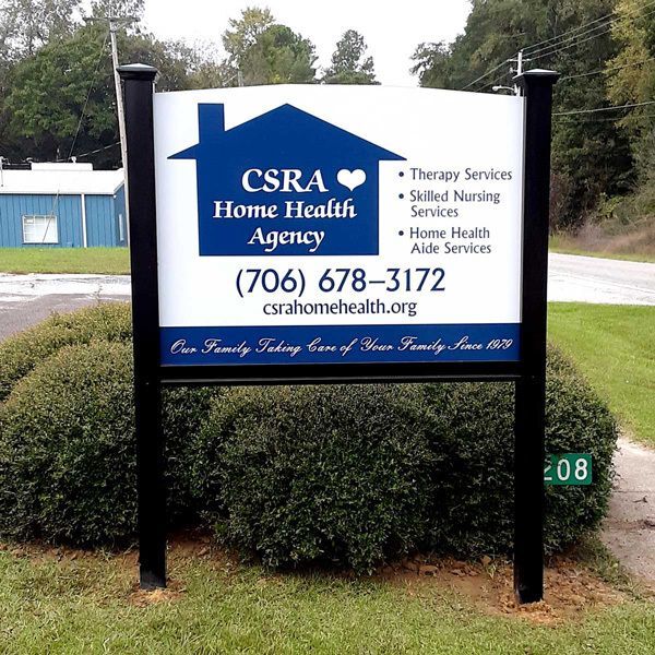 Post and Panel Sign – CSRA Home Health Agency