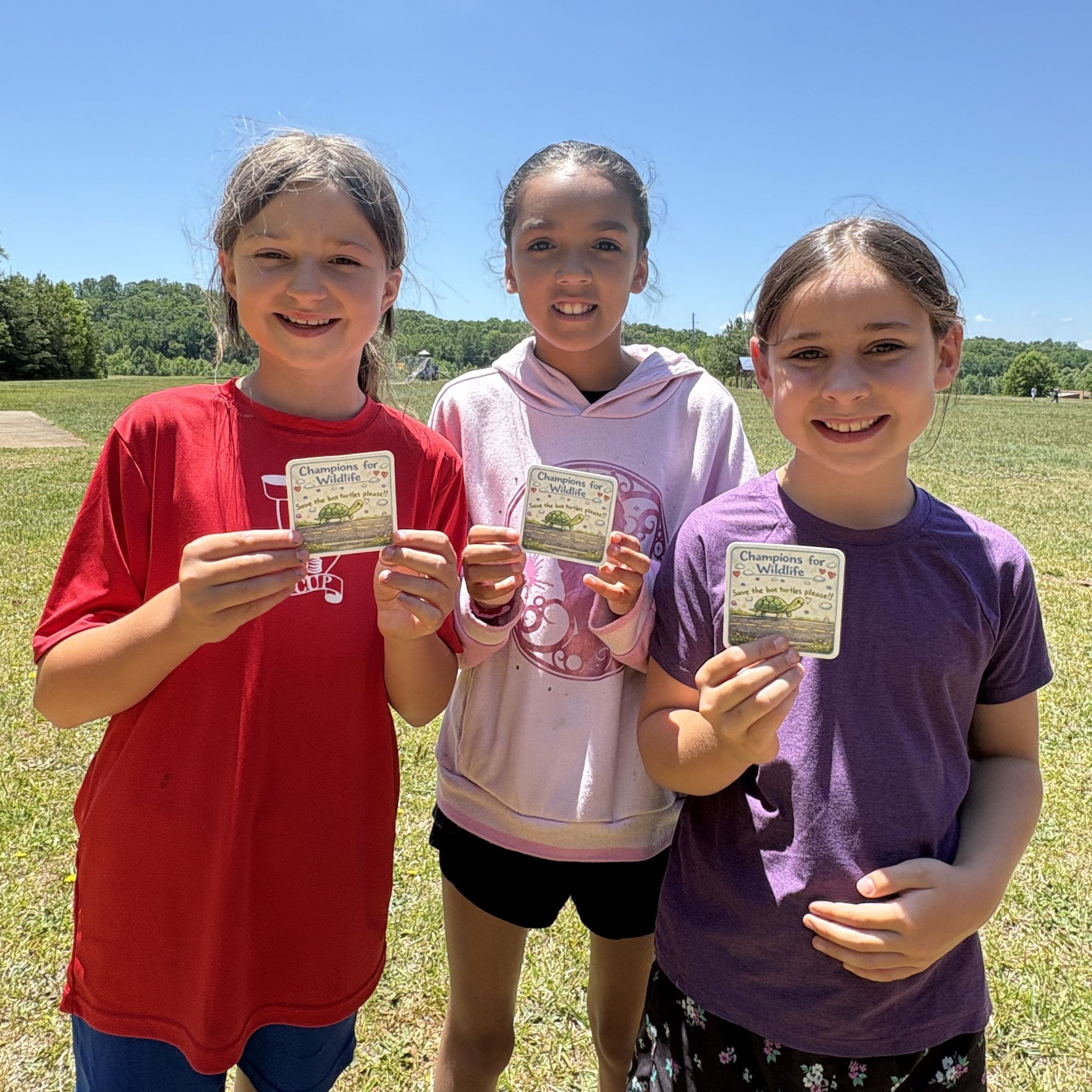 Students with their turtle stickers