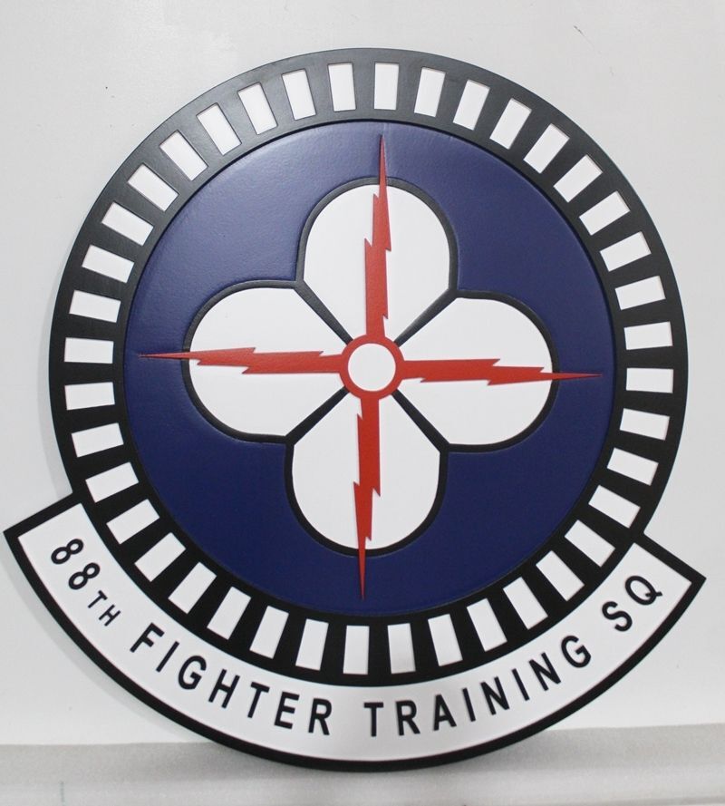 LP-5194 - Carved 2.5-D Raised Relief HDU Plaque of the Crest of the 88th Fighter Training Squadron