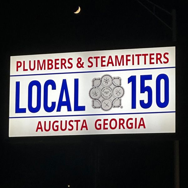 Plumbers & Steamfitters Local Union Illuminated Location Sign