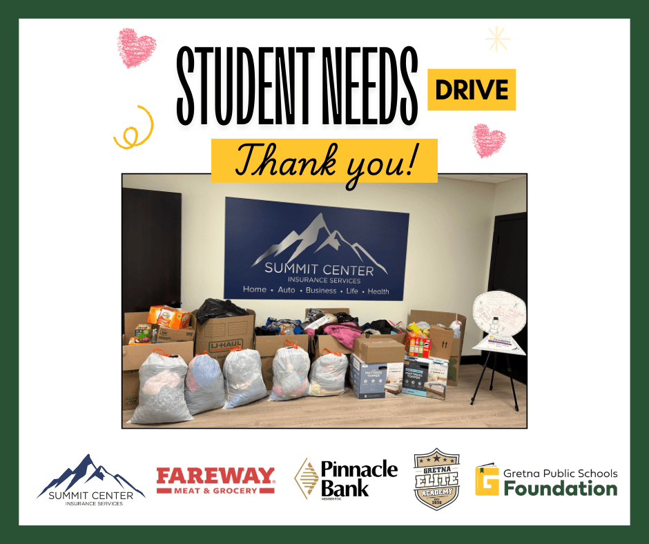 Gretna Public Schools Foundation Partners with Local Businesses for Student Needs Drive