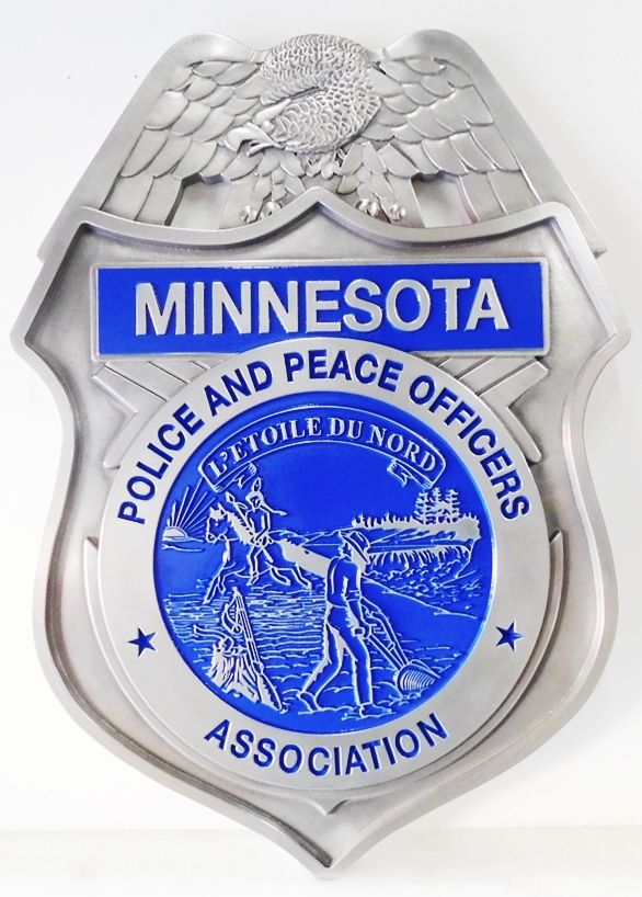 MD4205 -  Police Badge, Minnesota,  Aluminum 3-D