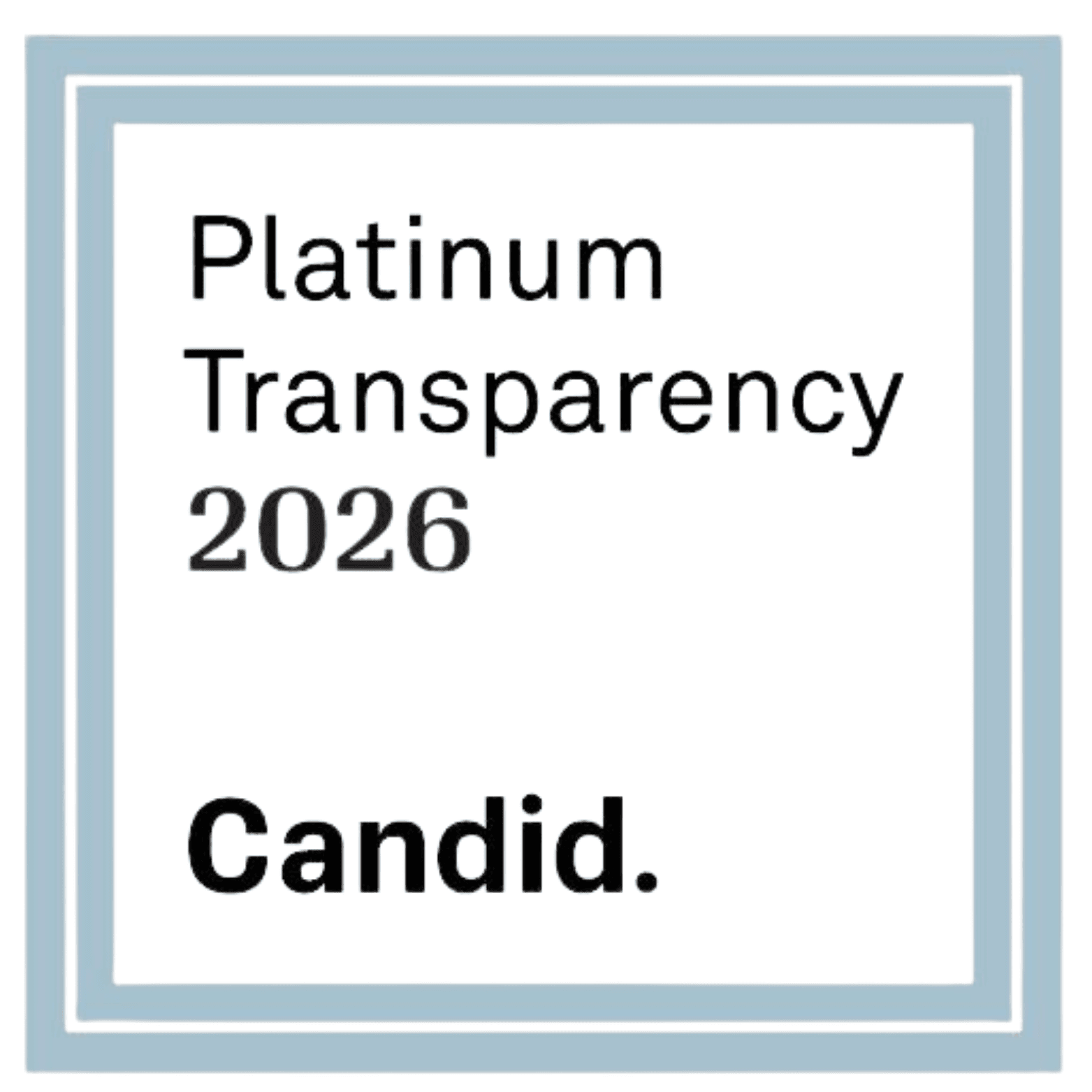 GuideStar Seal of Transparency Platinum.