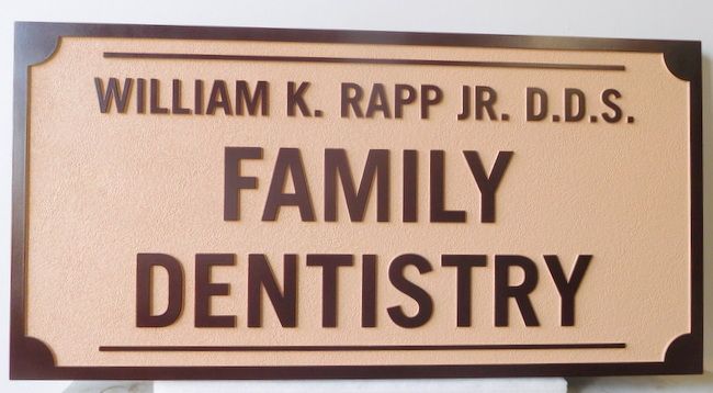 BA11589 - Carved and Sandblasted HDU Sign for Family Dental Practice