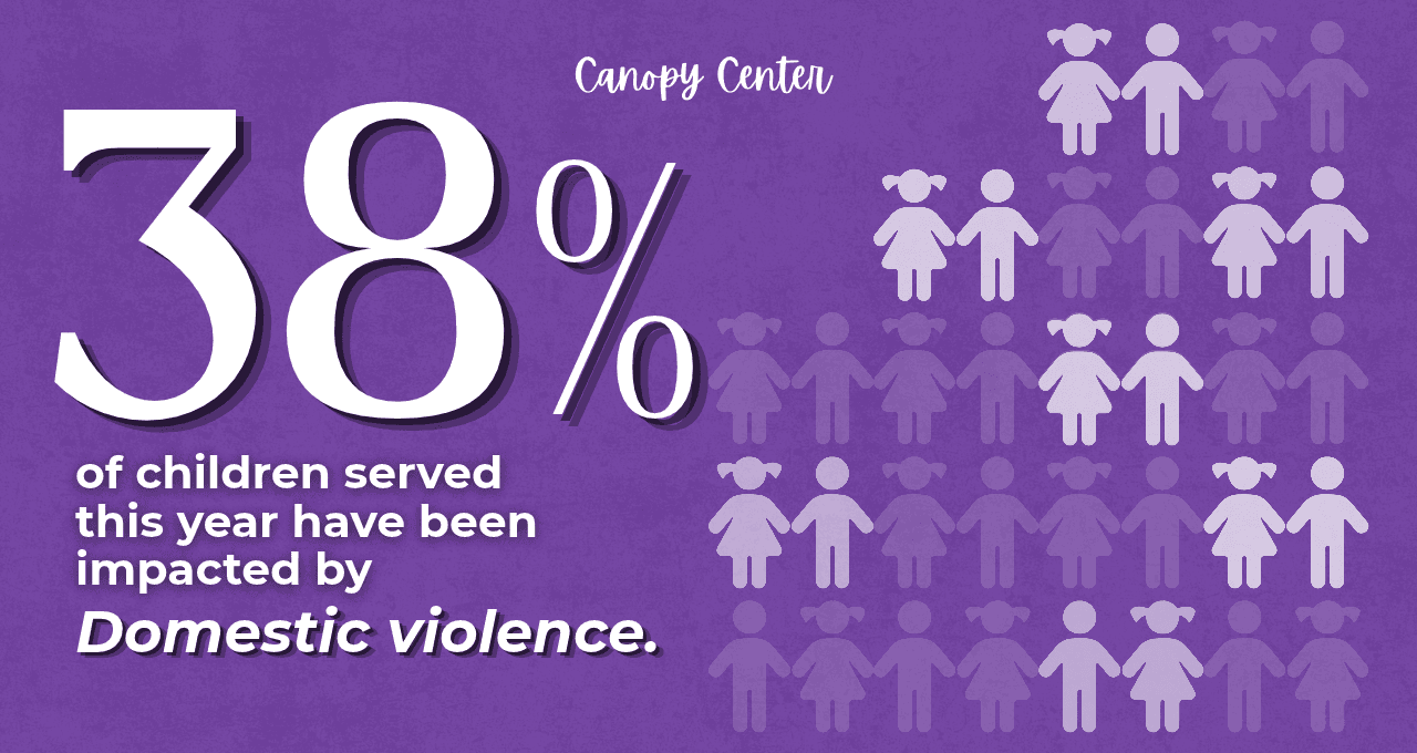 38% of children served this year have been impacted by Domestic violence.