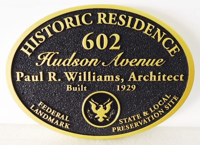 F15977 - Carved and Sandblasted Historic Residence Sign 