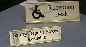 sold brass signs engraved desk signs