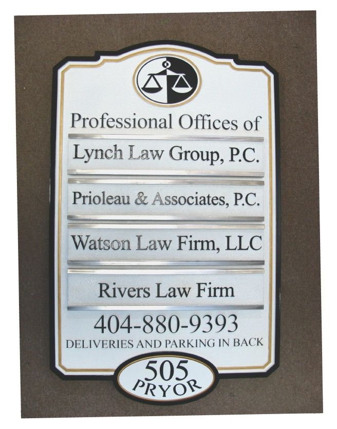 A10630 - Attorney Office Directory Sign with Changeable Nameplates