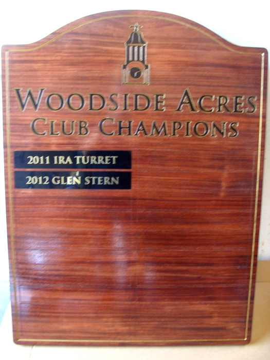 WM1538 - Golf Club Perpetual Plaque, Stained Mahogany
