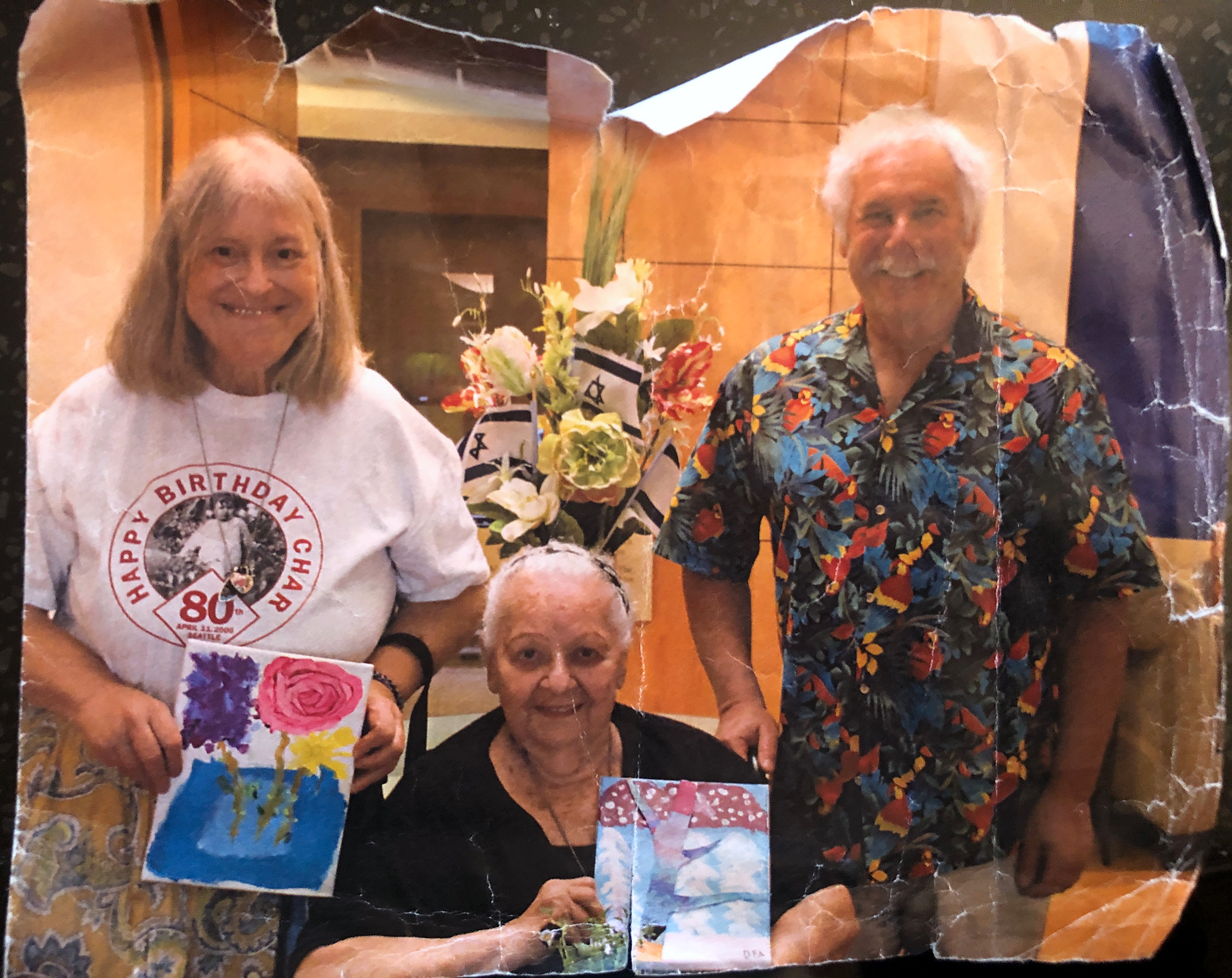 Diane Ahroni with her brother Ken and their mother Charlotte