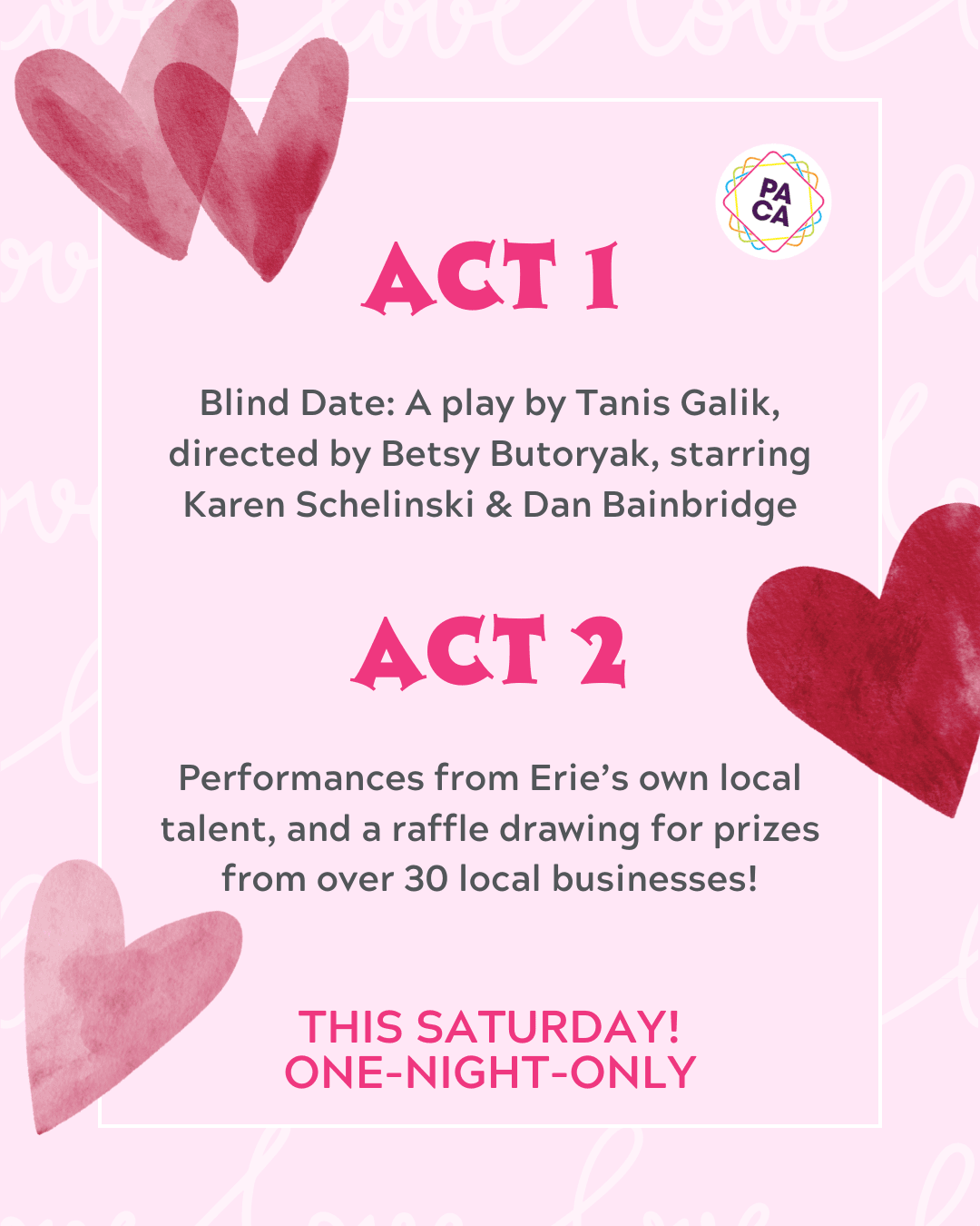 Patrick Vahey and Camellia Tatara look at each other lovingly during a performance.