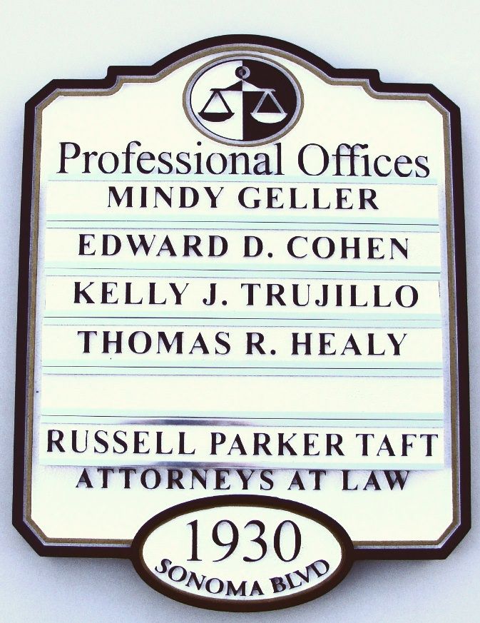 A10605 - Law Office Directory Sign with Changeable Nameplates