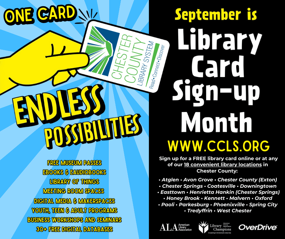 Image promotes Library Card Sign-up Month