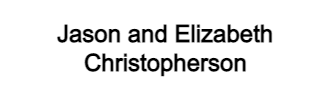 Jason and Elizabeth Christopherson