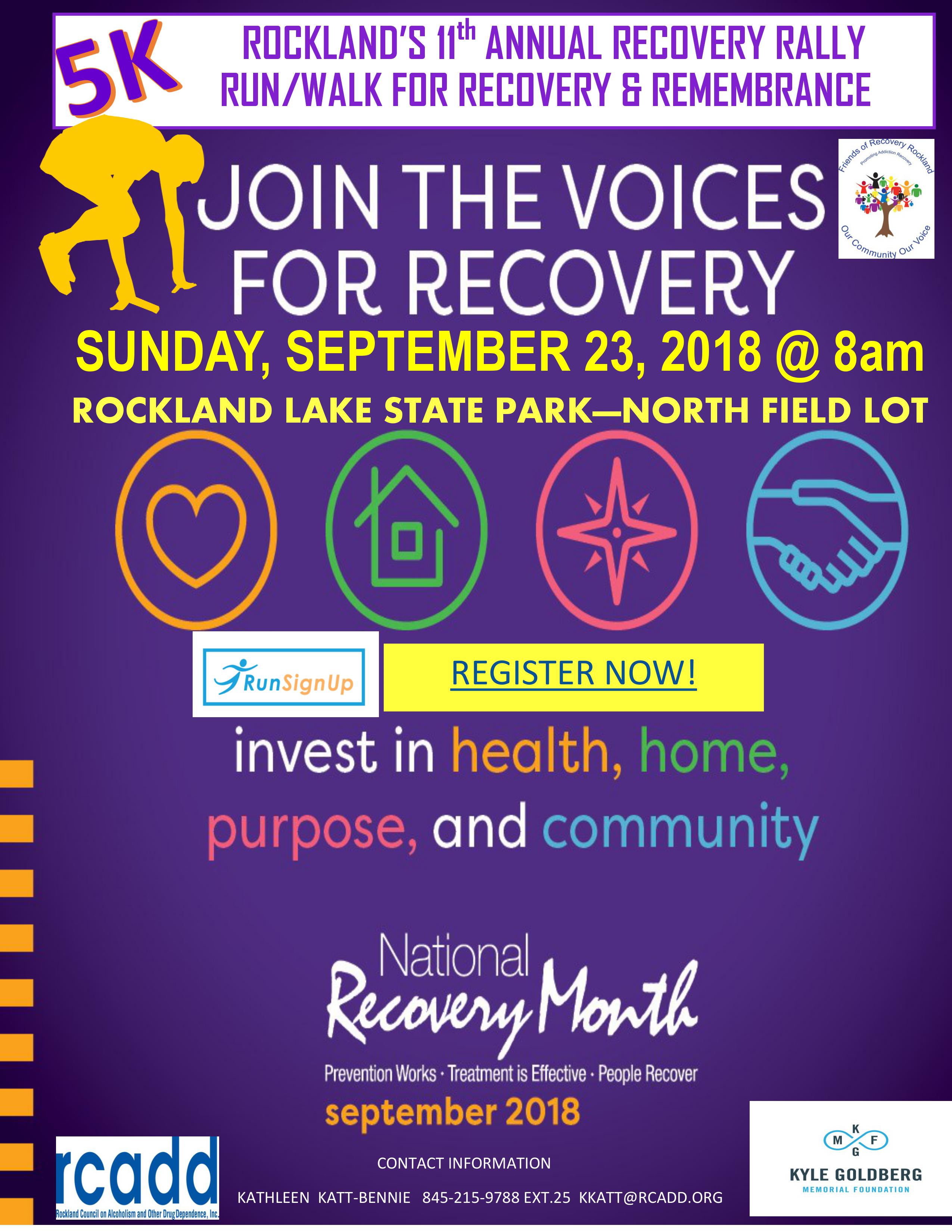 Rockland's 11th Annual Recovery Rally 5K Run/Walk for Recovery & Rememberance