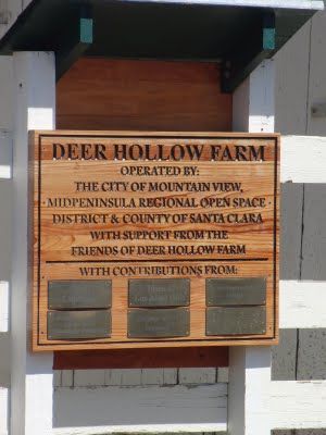 M3511 -  Carved Redwood  Sign with Engraved Lettering: Friends of Deer Hollow Farm with Contributors' Plaques (Gallery 16)