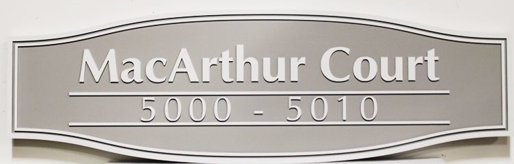 K20411 - Carved High-Density-Urethane (HDU)  Sign for the "McArthur Court" Residential Community.