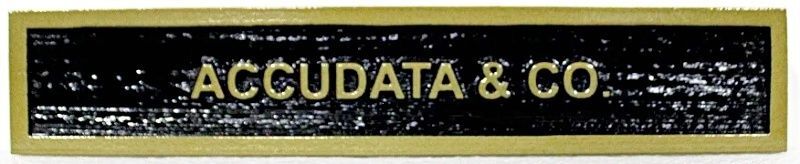 C12044 - Carved Raised Relief High-Density-Urethane (HDU) Sign for "Accudata & Co" Accounting Firm