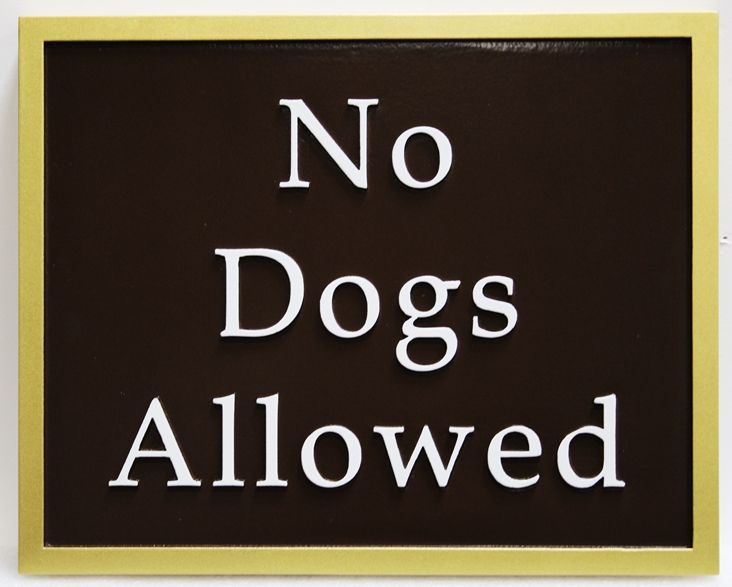 GA16601 - Carved High-Density-Urethane (HDU) Park "No Dogs Allowed" Sign