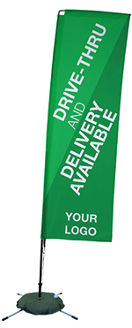 Flag Sail Sign Straight - Drive-thru Stock Graphic