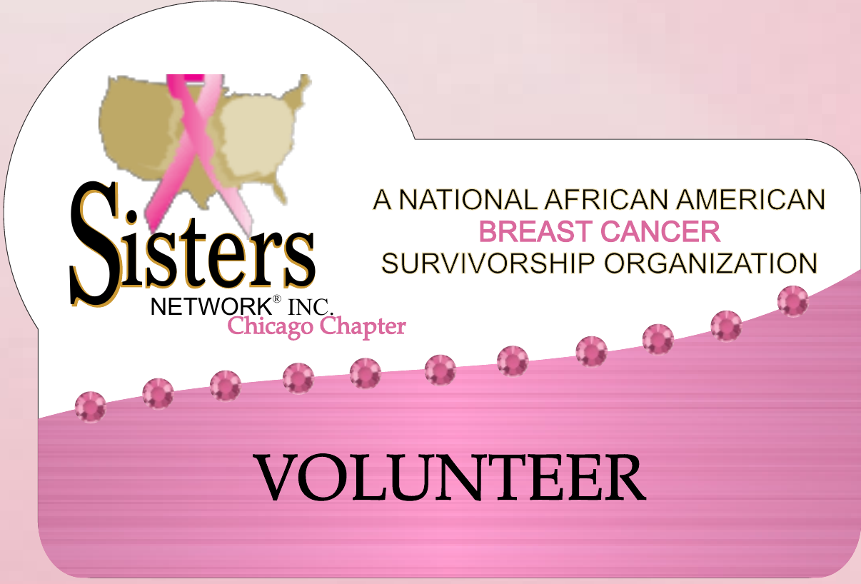Sisters Network volunteer breast cancer awareness badge