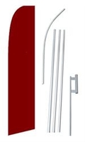 Solid Burgandy Swooper/Feather Flag + Pole + Ground Spike