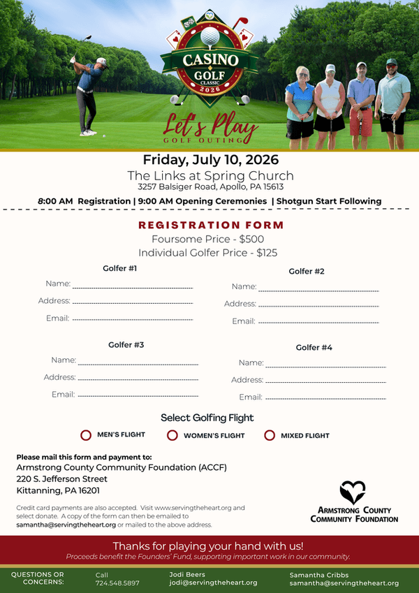 golf registration form