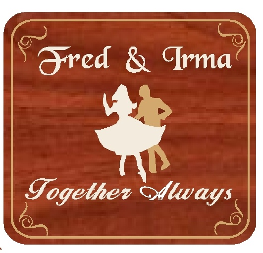 WM1420 - Marriage Anniversary Plaque, Personalized, Engraved Stained Mahogany