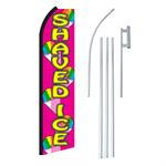 Shaved Ice Swooper/Feather Flag + Pole + Ground Spike