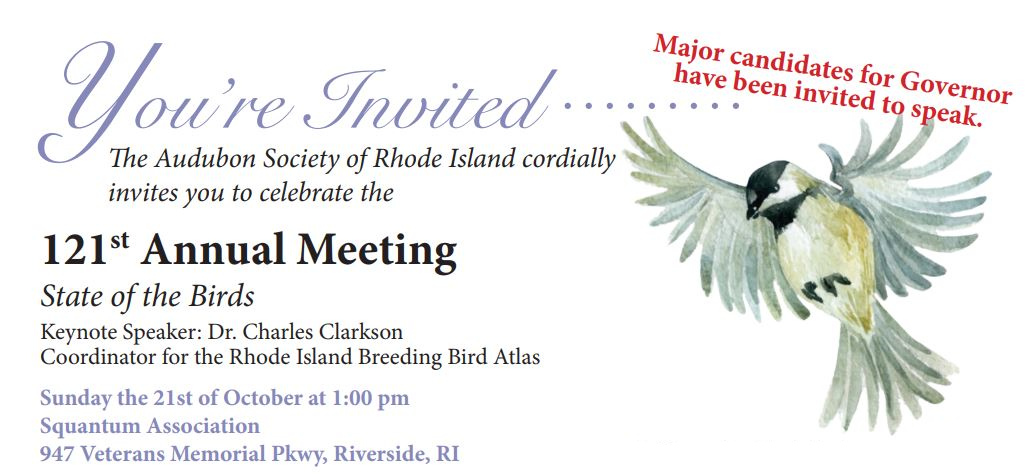 Audubon Society of Rhode Island Annual Meeting October 2018 State of the Birds Riverside Squantum Association