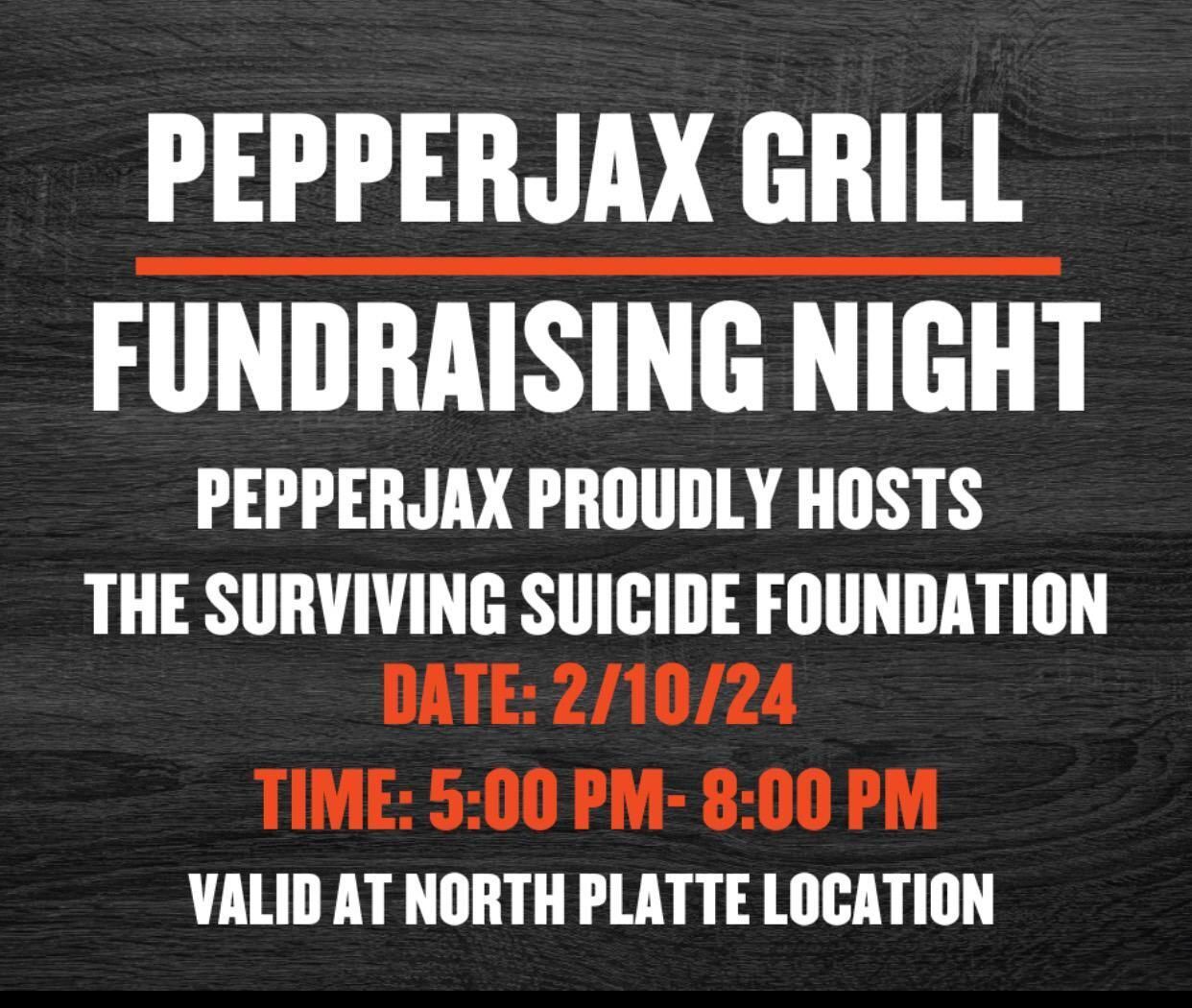 Funds to the Surviving Suicide Foundation at North Platte PepperJax restaurant 