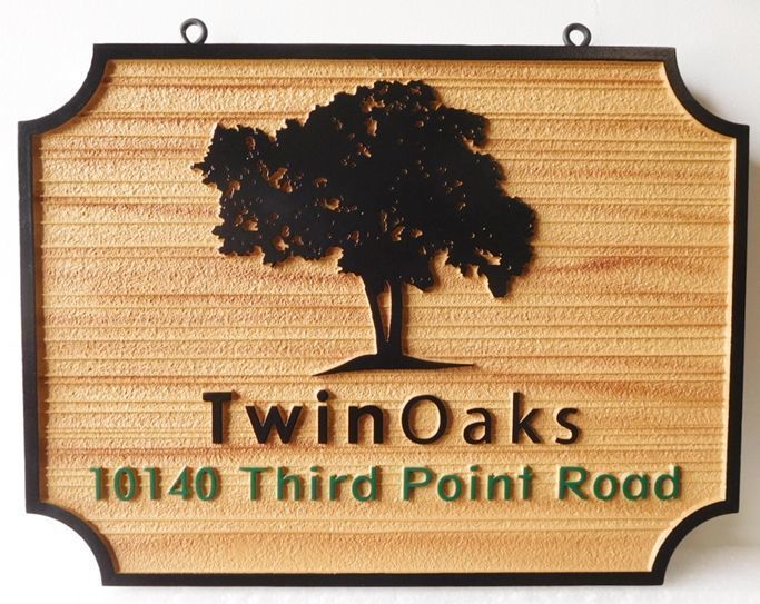 M1916 - Faux Wood Sign for the Twin Oaks Residence 