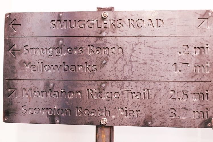 G16158 - Weathering Steel Trail Sign  and Post for the Channel Islands National Park (Aged)