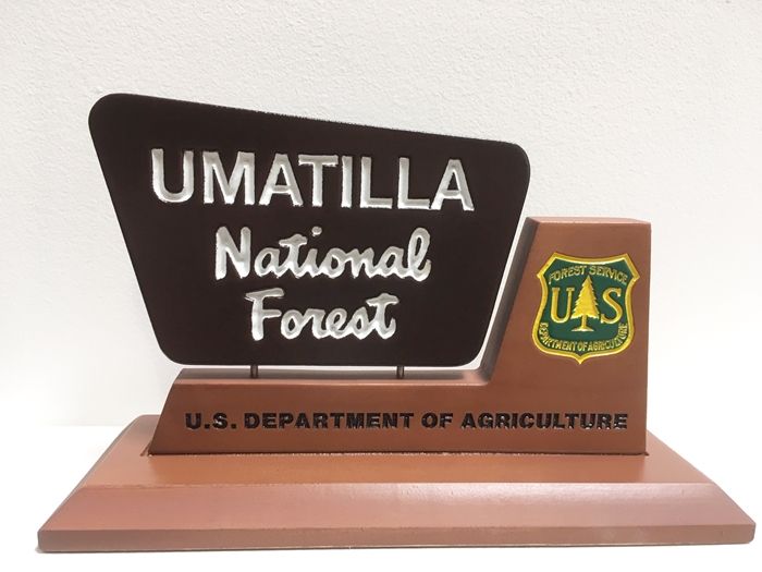 WP-5015. National Forest Service Desk Plaque, with Forest Service Sign and Seal