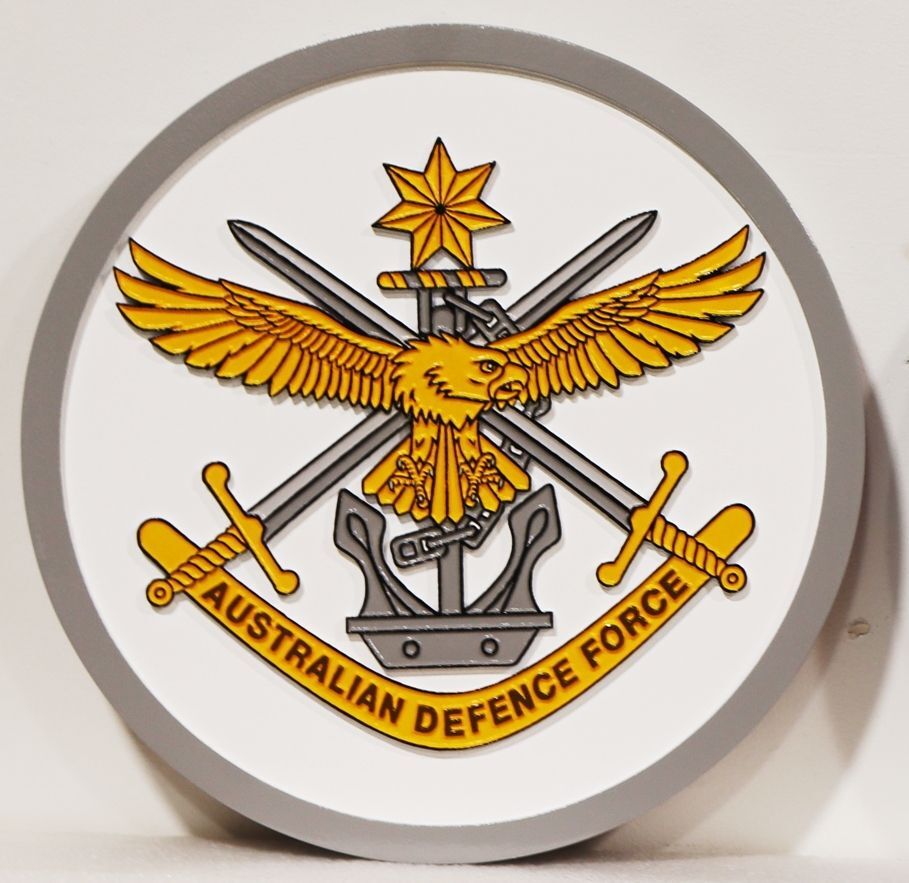 EP-1181  -  Carved 2.5-D Outline Relief Plaque of the Seal  of the Australian Defence Force