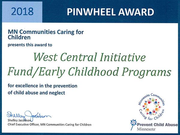 WCI receives Pinwheel Award