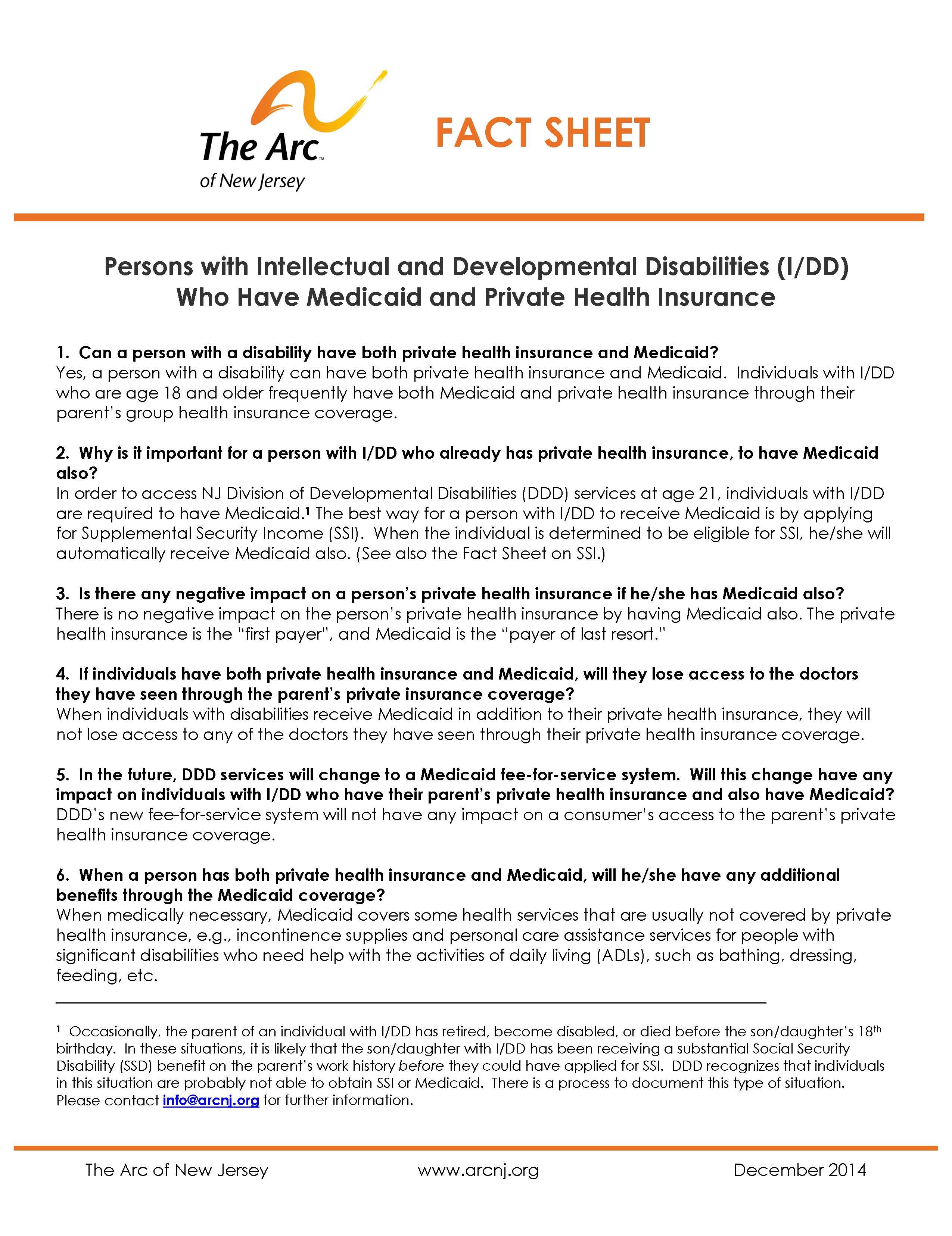 Persons with Intellectual and Developmental Disabilities (IDD) Who Have Medicaid and Private Health Insurance