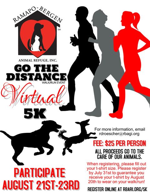 RBARI's Go The Distance Virtual 5K Walk/Run Event