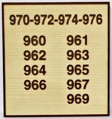 KA20835 - Carved and Sandblasted Unit Number Sign