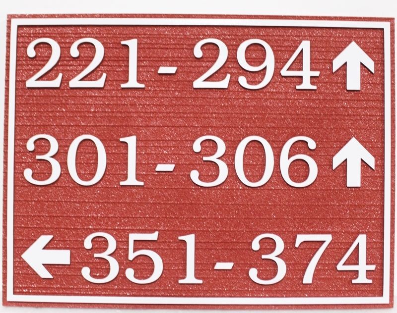 KA20861 - Carved and Sandblasted Room Number Directional Sign